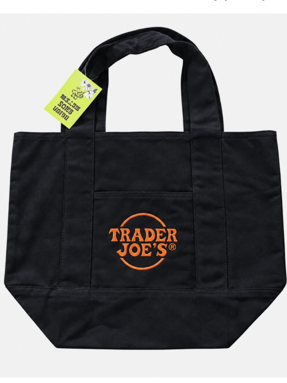 Trader Joe’s Black Mini Canvas Tote Bag New with tag